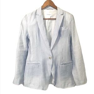 ⭐️🌟Club Monaco Stripped Blue and White Blazer Sz 4